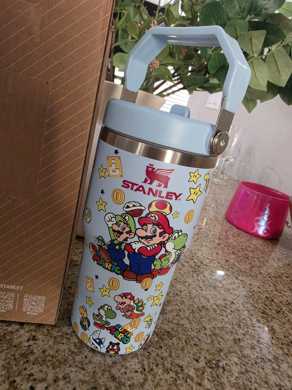 Stanley x Super Mario Light Blue Adventure Quencher